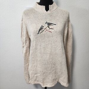 Woolrich Blue Jay Festive Cream Wool Blend Sweater
